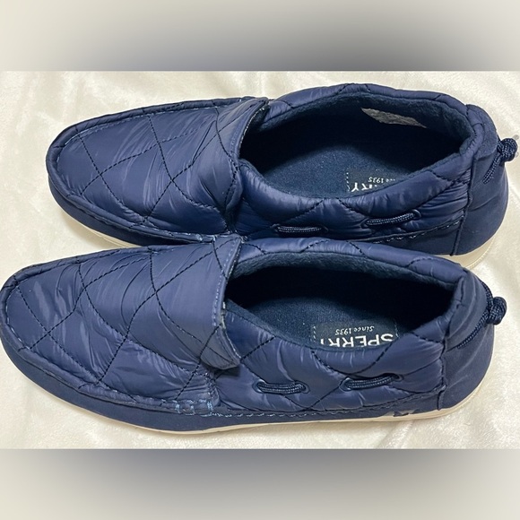 Sperry Men's Navy Blue Quilted Indoor Outdoor Slip-On Slipper Shoes Size 7.5 - Picture 8 of 11
